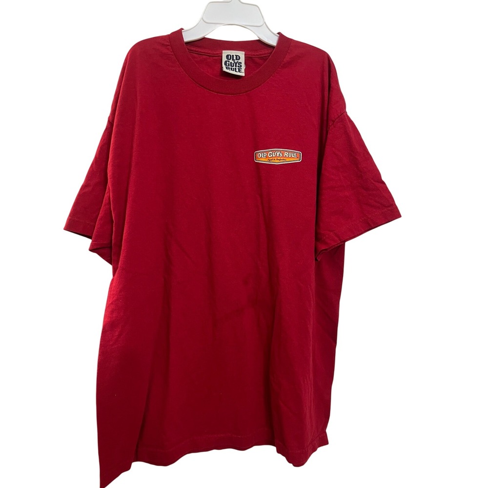Old Guys Rule Red T Shirt XL Aged‎ to Perfection Graphic Tee Men